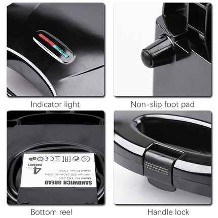 Raf Sandwich Maker | 750W | Non-stick Coating | Double-Sided Heating | Easy to Clean