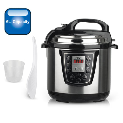 RAF 6L Electric Pressure Cooker with 1000W Power, Multi-Function Menu, 24-Hour Appointment, and Constant Temperature Control