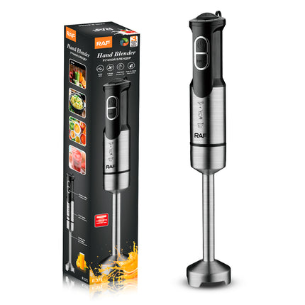 RAF Hand Blender - 800W, 4 Blades ABS 304, Stainless Steel Motor, Speed Control 220V-240V 50/60Hz H03VVH2-F, 2x0.5mm² Power Cord