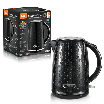 RAF Electric Kettle | 1850-2200W | Rapid Boiling | BPA Free | Lead Lamp | 360 Swivel Base | Automatic Switch off