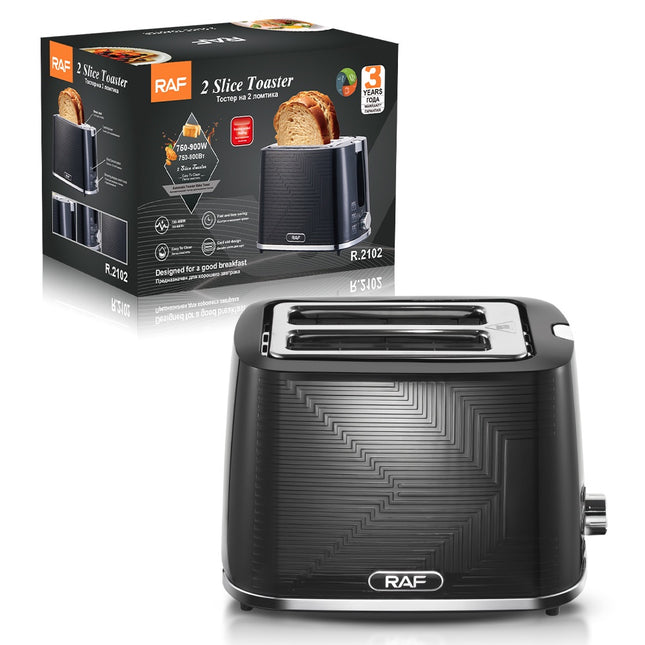 RAF 2 Slice Toaster | 750-900W | Fast and Time Saving | Easy To Clean | Card Slot Design