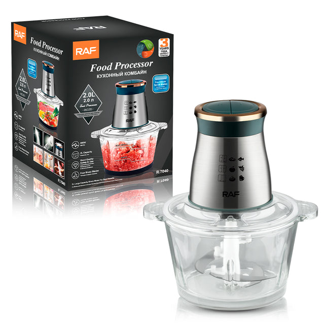 RAF Food Processor | 800W | 2L Capacity | 4 Sharp Blades | Speed Control