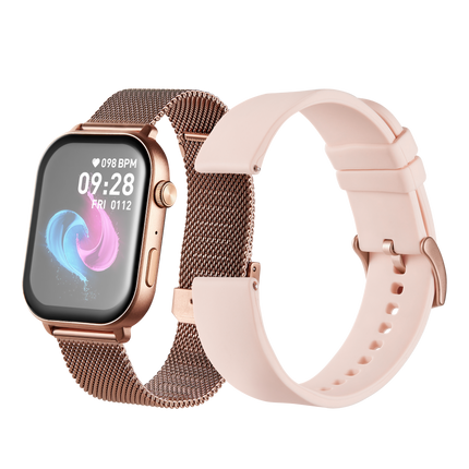 Volkano Trinity series Smartwatch with Metal Mesh strap - Gold