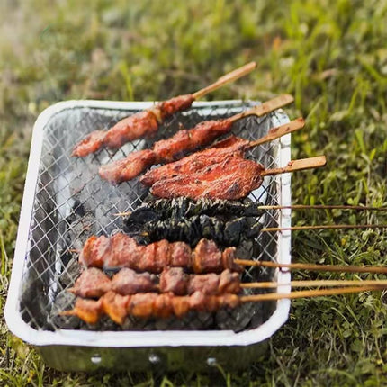 Barbecue Charcoal Grill (Disposable, Iron + Charcoal + Foil Paper)