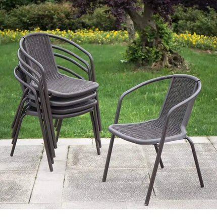 Combo Offer | 2 Black Rattan Outdoor Chair – Patio/Garden Use and ck Round Patio/Garden Table with Black Tempered Glass – 60×60cm