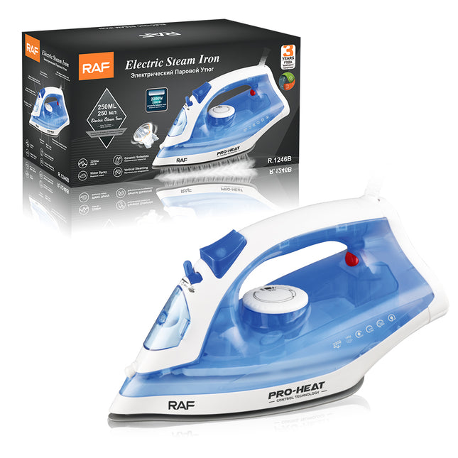 RAF Electric Steam Iron - 2200W - Water Spray - Ceramic Soleplate - Vertical Steaming