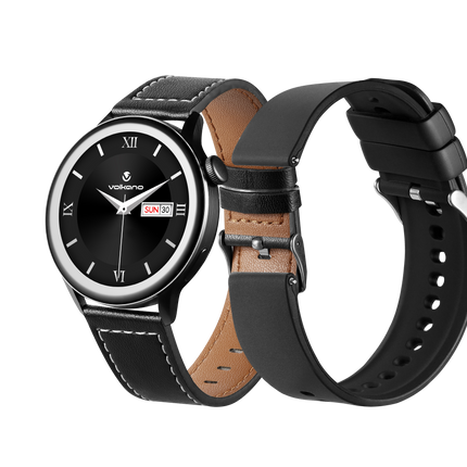 Volkano Fit Forte Series Smart Watch with Leather Strap