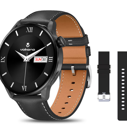 Volkano Fit Forte Series Smart Watch with Leather Strap