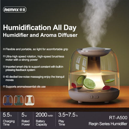 REMAX Regin Series Humidifier RT-A500PRO with High-Speed Brushless Motor, Smart Chip, LED Light