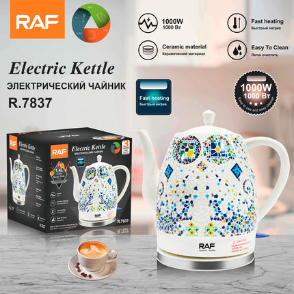 RAF Electric Kettle | 1000W | 1.4L Capacity | Fast Heating | Ceramic Material | Easy To Clean