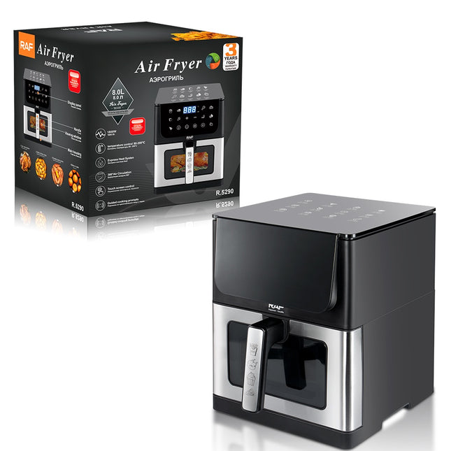 RAF Air Fryer with App Control | 8L Capacity | 1800W Power | Timer Control | Easy to Clean