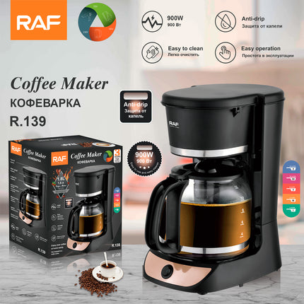 RAF Coffe Maker | 1.8L | 900W Anti-drip | Easy To Clean | Easy Operation