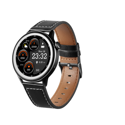 Volkano Fit Forte Series Smart Watch with Leather Strap