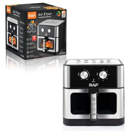 RAF Air Fryer | 1800W | 10L Capacity | Heating Indicator | Temperature Control | Non-stick skillet &amp; basket