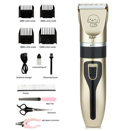 RAF Pet Grooming Hair Clipper Kit - Stainless Steel Blade - 5W