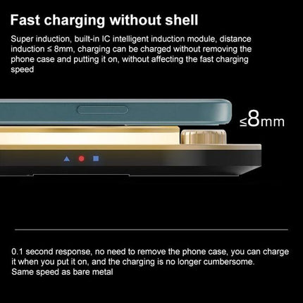 15W LED Desk Lamp 3 in 1 Wireless Charger for IPhone Phone Fast Wireless Charging Dock for Apple Watch Airpods Charge Station