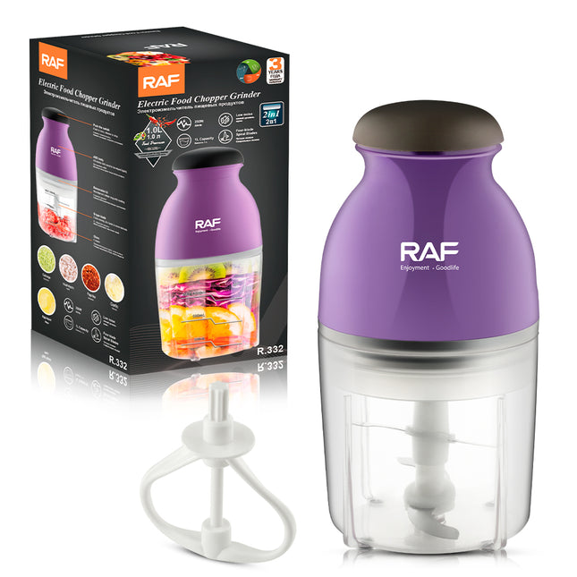 RAF Electric Food Chopper Grinder | 250W | 1000ML Capacity | Stainless Steel Blades | Low Noise