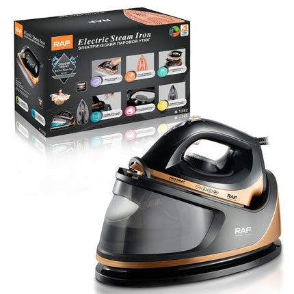 RAF Electric Steam Iron | 2300-2600W | Adjustable Temperature Control | 1.8m Rubber Power Cord, and VDE Plug