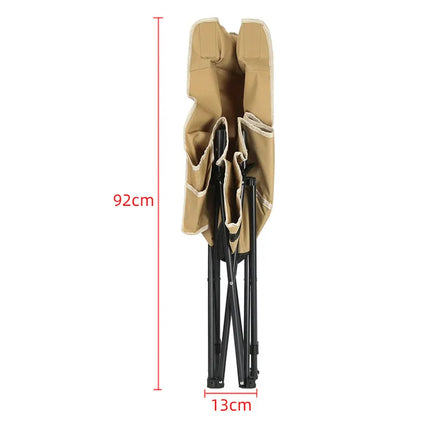Outdoor high back folding chair with carrying case. Khaki / Black