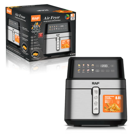 RAF Air Fryer | 5L Capacity | 1700W | Multi-Purpose Machine | 360° Air Circulation | Oli Can Be Reduced by 80% | Easy To Clean