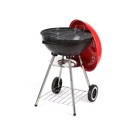 Barbecue 17" Apple Grill with Cold Rolled Steel Body, Powder Coated Lid, Chromium Plated Cooking Grid