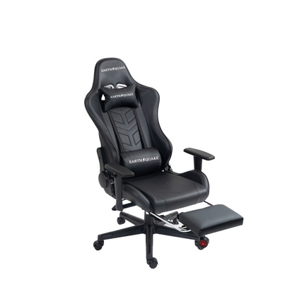 Earthquake Gaming Chair Black with Adjustable, Foam Seat, Brushed Finish - Ideal for Reading and Gaming - Runner Shape - Suitable for Office - Leather Furniture Finish - 32.6" Seat Depth - 41 lbs Item Weight