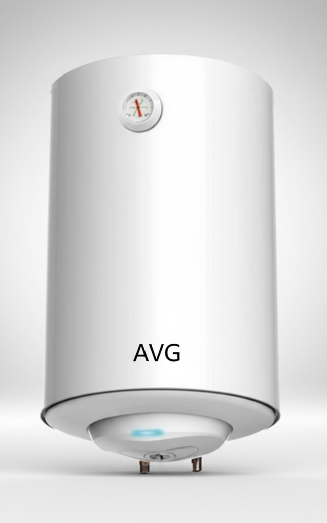 AVG Electric Water Heater 50L Capacity – 1500W White Storage Heater