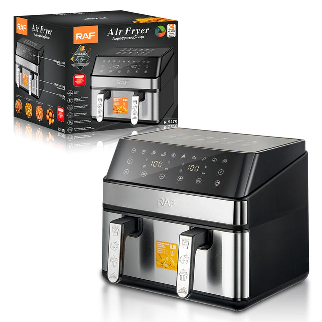 RAF Double Basket 4.5L + 4.5L |  Non Stick Coating | Temperature Control |