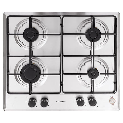 Hausberg HB-555 Built-In Hob, Electric Ignition, Gas, 4 Burners, Safety System, Stainless Steel