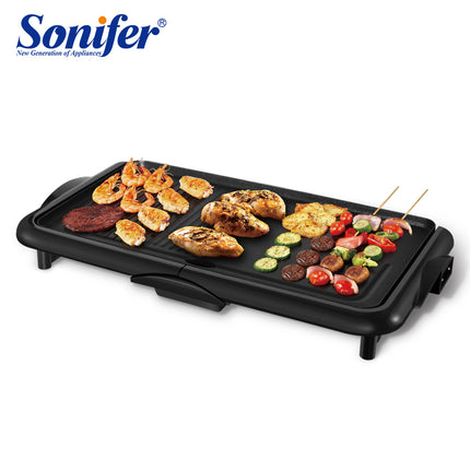 Sonifer Electric Grill | 26 x 46 cm | Non-Stick Stone Coating | Detachable Oil Pan & Tray | Overheat Protection | 2000W