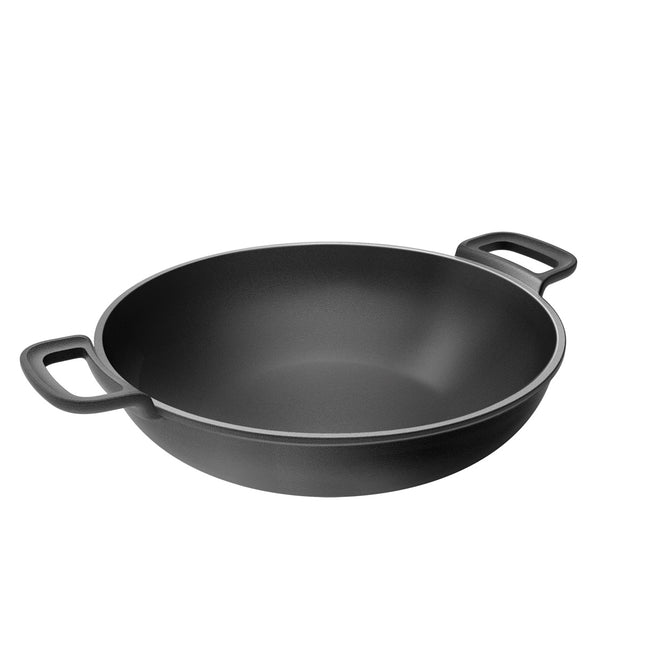 Tescoma Wok MASSIVE ø 30 cm | Cast iron | Ideal for use on Power grill PARTY TIME | 5-year warranty.