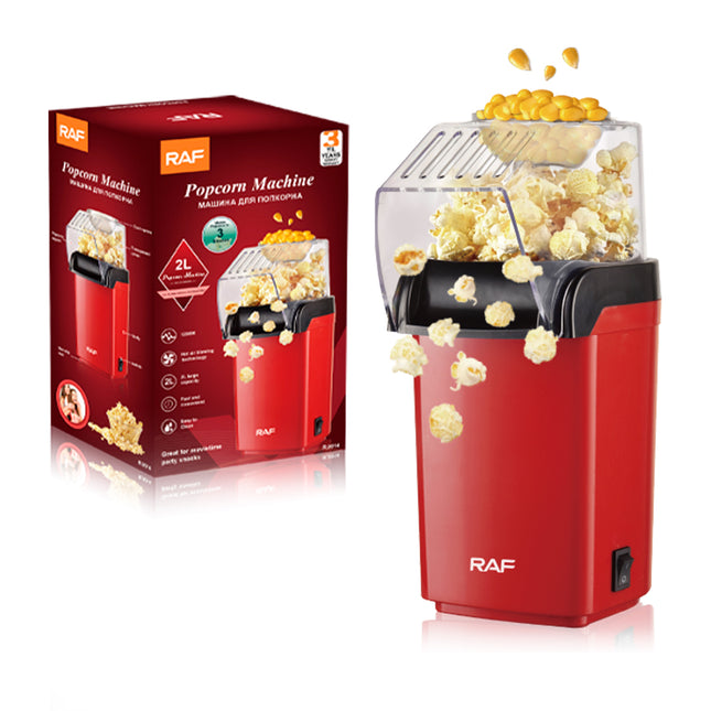 RAF Popcorn Machine | 1200W | 2L Capacity | Fast & Efficient | Healthy Oil-free Popping | Easy to Clean