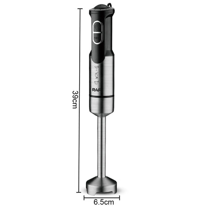 RAF Hand Blender - 800W, 4 Blades ABS 304, Stainless Steel Motor, Speed Control 220V-240V 50/60Hz H03VVH2-F, 2x0.5mm² Power Cord