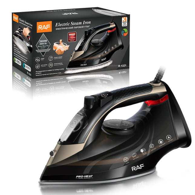 RAF Electric Steam Iron | 2600W | Vertical Steaming | Ceramic Soleplate | Self Cleaning