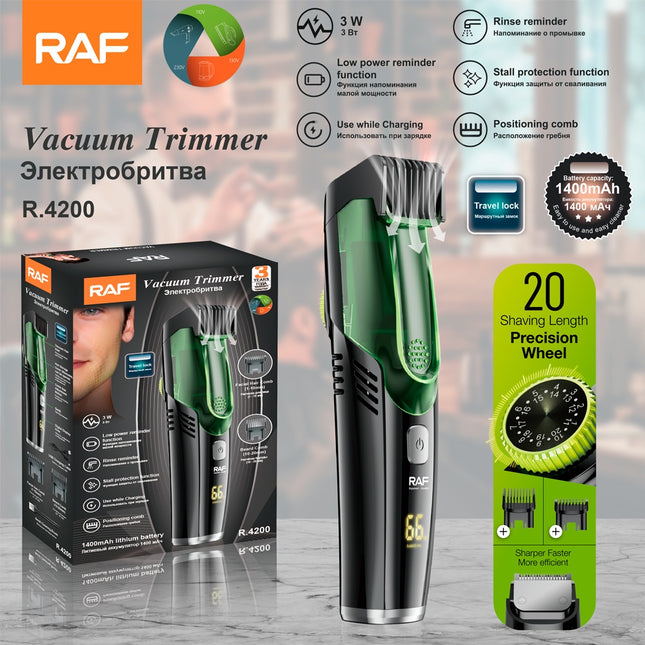 RAF Vacuum Trimmer | Low Power Reminder |Use While Charging | Travel Lock | Rinse Reminder