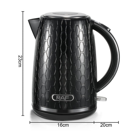 RAF Electric Kettle | 1850-2200W | Rapid Boiling | BPA Free | Lead Lamp | 360 Swivel Base | Automatic Switch off