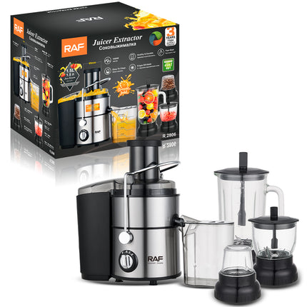 RAF 4-in-1 Juicer Extractor | 1000W | Healthy & Durable | Fast Start | S-type SS Blade | Easy To Clean