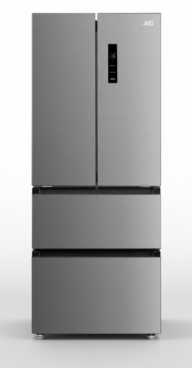 AVG American Style French Door Fridge Freezer with Double Drawer Freezer – Inox Finish