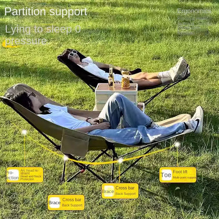 Folding Camping & Beach Chair with Footrest and Carrying Case