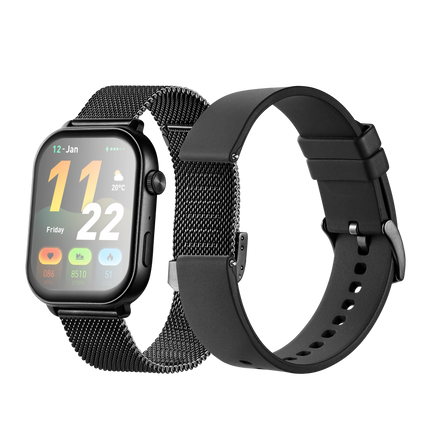 Volkano Trinity series Smartwatch with Metal Mesh strap - Black