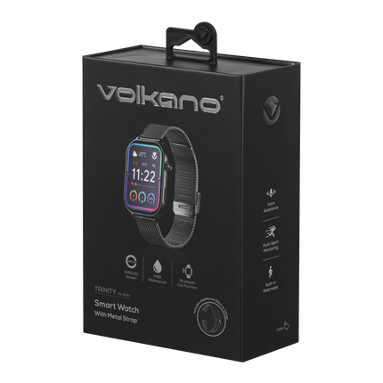 Volkano Trinity series Smartwatch with Metal Mesh strap - Black