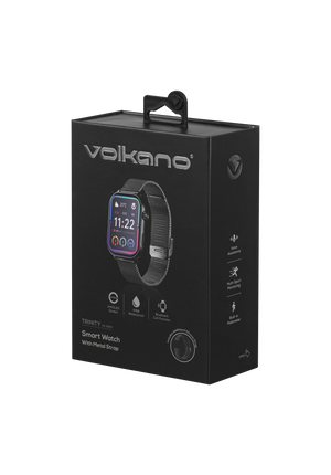 Volkano Trinity series Smartwatch with Metal Mesh strap - Black