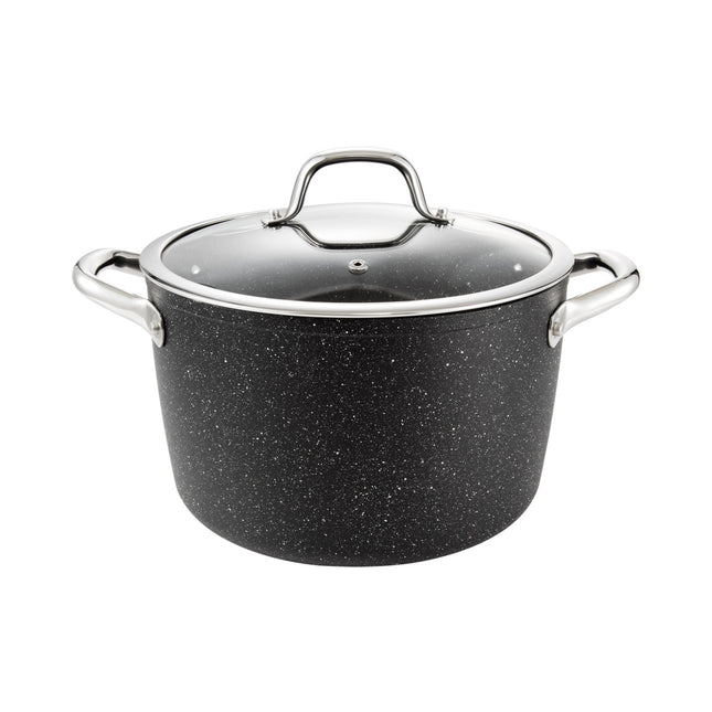 TESCOMA Deep pot PRESIDENT Stone with cover ø 24 cm, 6.0 l | Non-stick Coating | Steam Vent | Induction Bottom | Dishwasher Safe