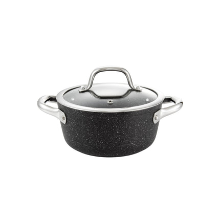 Tescoma PRESIDENT Stone Casserole ø 18cm, 1.8l | Non-Stick Coating |  Solid Glass/Stainless Steel Cover | Induction Bottom |Suitable for All Cookers & Baking Ovens (Up to 200 °C) | Dishwasher Safe