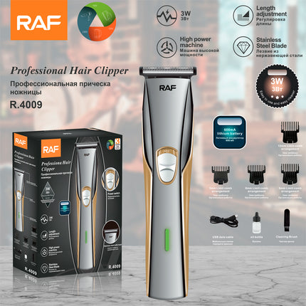 RAF Professional Hair Clipper | High power machine | Length adjustment | Stainless Steel Blade