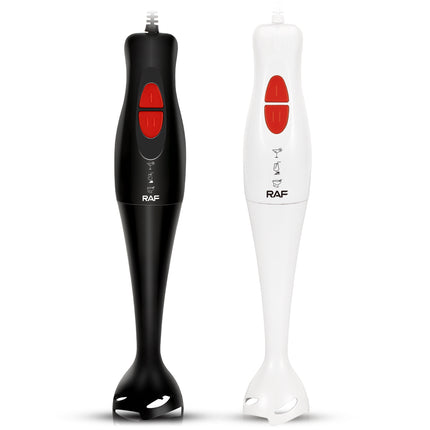 RAF Hand Blender - 300W with Stainless Steel Blade, Copper-Clad Aluminium Motor, and Stylish Black and White Design