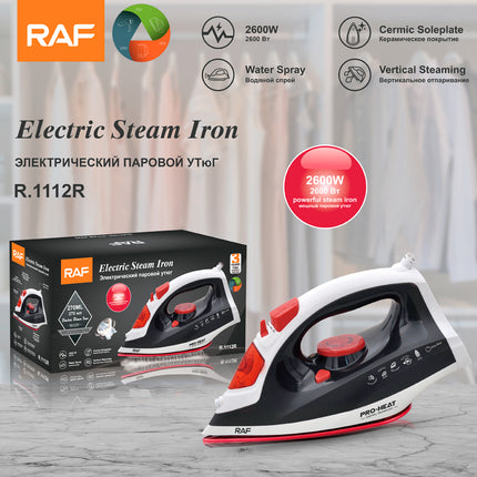 Electric Steam Iron | 2600W | Ceramic Soleplate | Water Spray | Vertical Steaming | 3 Years Warranty