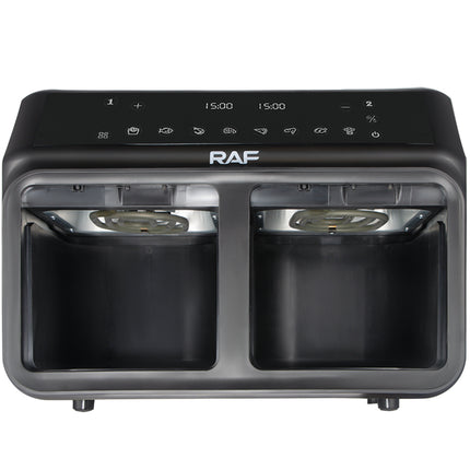 RAF Air Fryer | 4.5L+4.5L Capacity | Guided Cooking Prompts | Touch Screen Control | Intelligent Weighing | Express Heat System | 360° Air Circulation