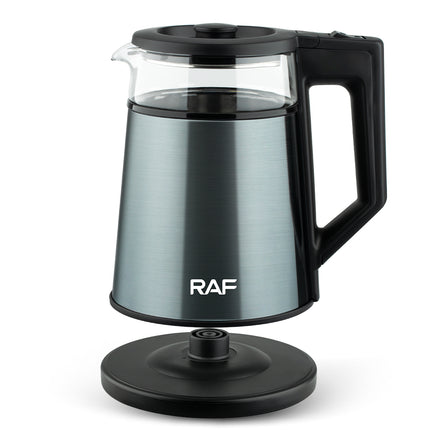 RAF Electric Kettle | 1500W Glass Kettle | 1.7L Capacity | Mixed Color | Copper Clad Aluminum Power Cord, and French Plug