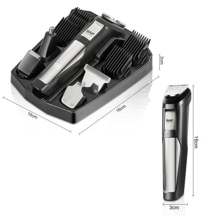 RAF Men Grooming Kit | 13-in-1 | 4 Replaceable Blade Heads | USB Charge Intelligent Operation | Safe Performance